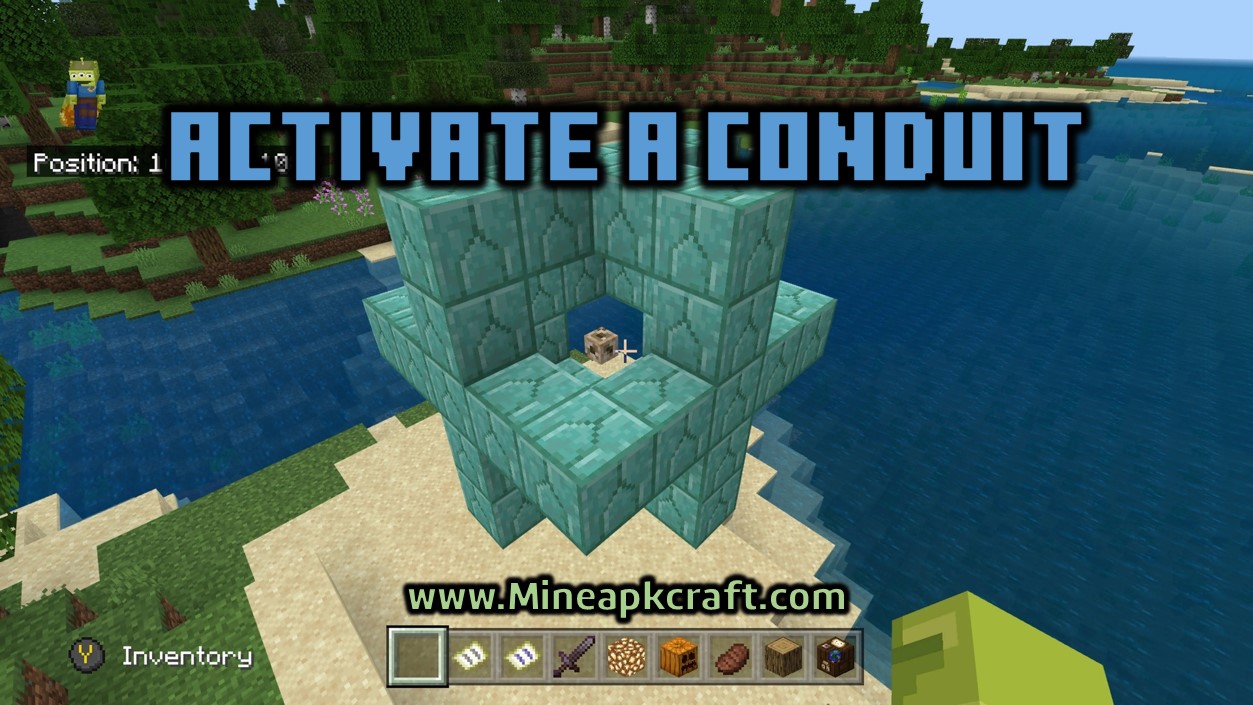 how to activate a conduit in minecraft